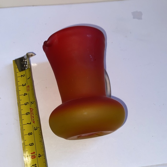 Amberina satin glass small decorative glass pitcher - Picture 5 of 7
